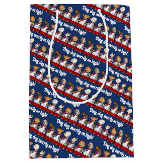 Funny Dog Choir Ding Dog Xmas Carol Pun Cartoon