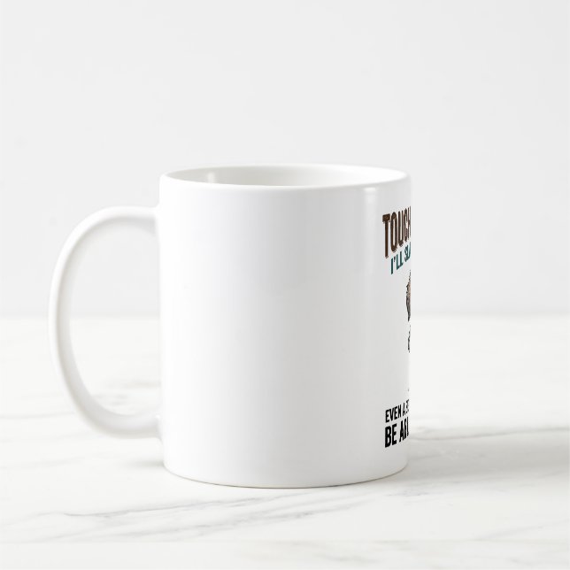 Funny Dog Coffee Warning Vintage Engraving Design_ Kaffemugg (Vänster)