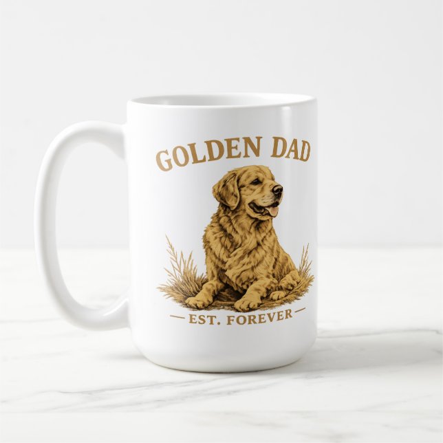 Funny Dog Dad Gift Kaffemugg (Vänster)