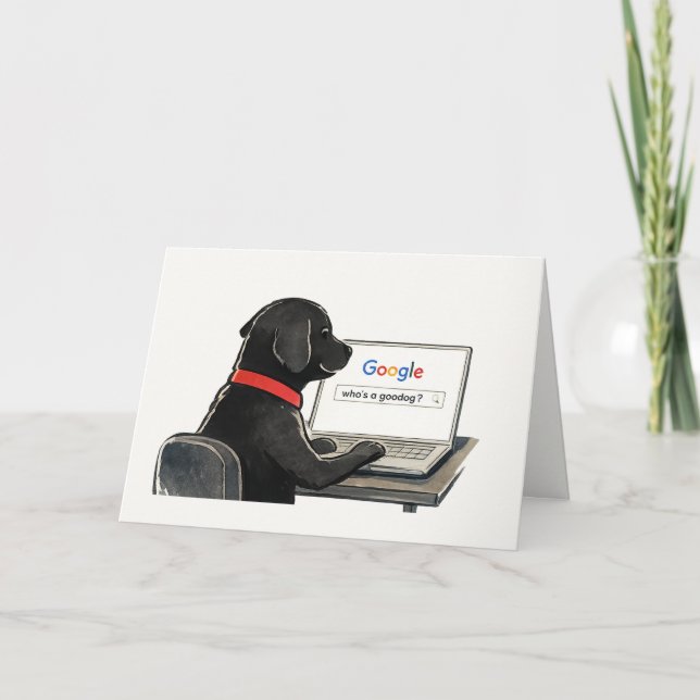 Funny Dog Greeting Card | Who’s a Goodog? Kort (Framsida)