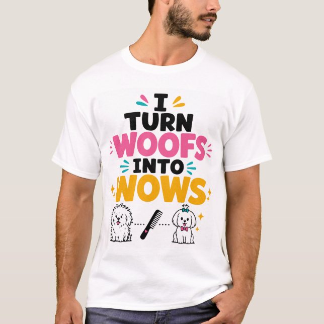Funny Dog Groomer T-Shirt (Framsida)