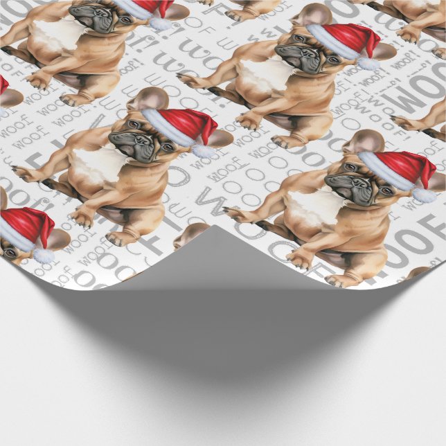 Funny Dog Lover French Bulldog in a Santa Hat Presentpapper (Hörn)
