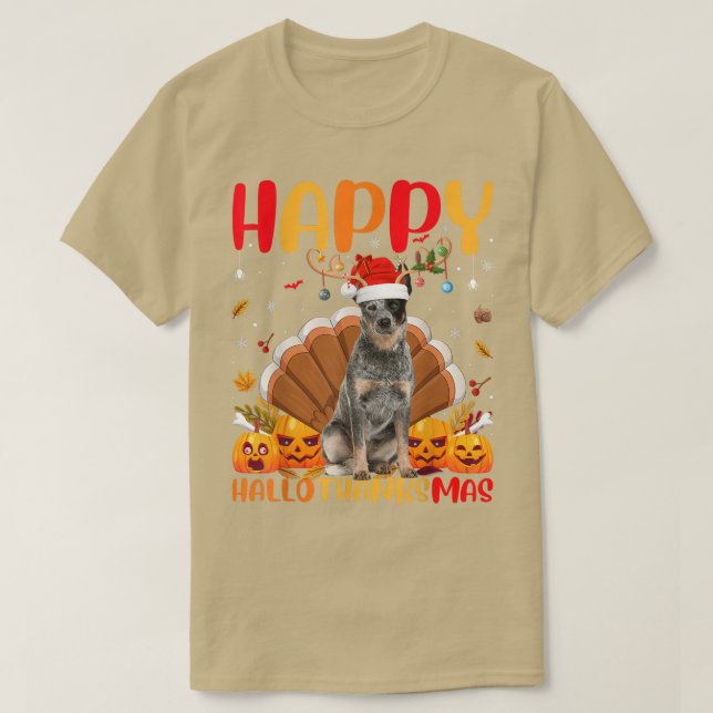 Funny Dog Lover Happy Australian Cattle Dog HelloT T Shirt (Design framsida)