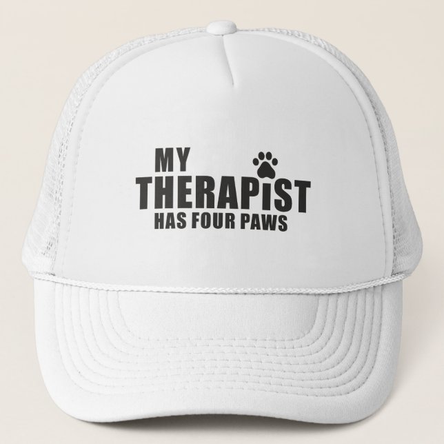 Funny Dog Mom Dad Gift! My Therapist Has Four Paws Keps (Framsida)