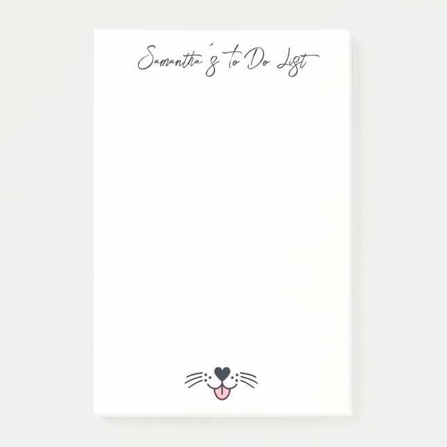 Funny Dog Mom To Do List Personalized Pet Animal  Post-it Block (Framsida)