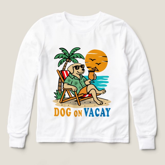 Funny Dog on Vacation T-Shirt | Cute Summer (Design framsida)