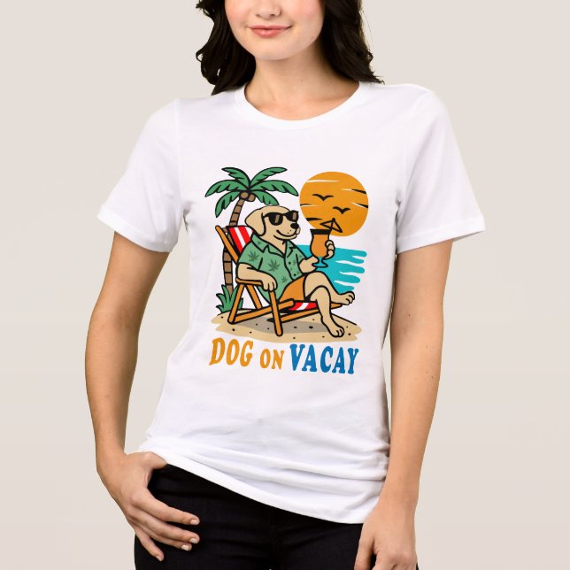 Funny Dog on Vacation T-Shirt | Cute Summer (Framsida)