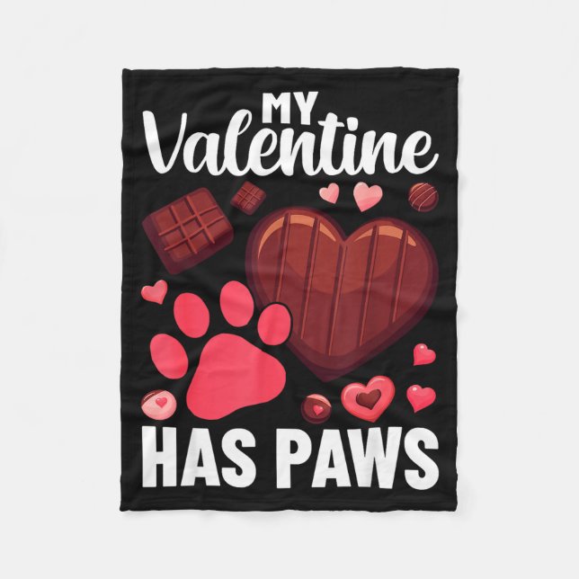 Funny Dog Owner Valentines Day Heart Women Girls  Fleecefilt (Framsidan)