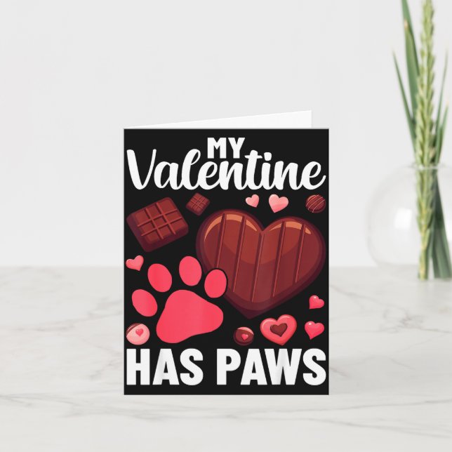Funny Dog Owner Valentines Day Heart Women Girls  Kort (Framsida)