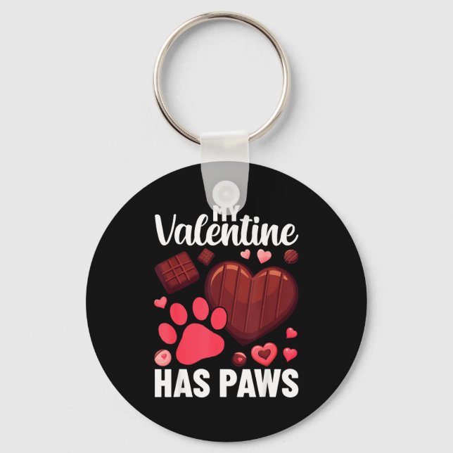 Funny Dog Owner Valentines Day Heart Women Girls  Nyckelring (Framsida)