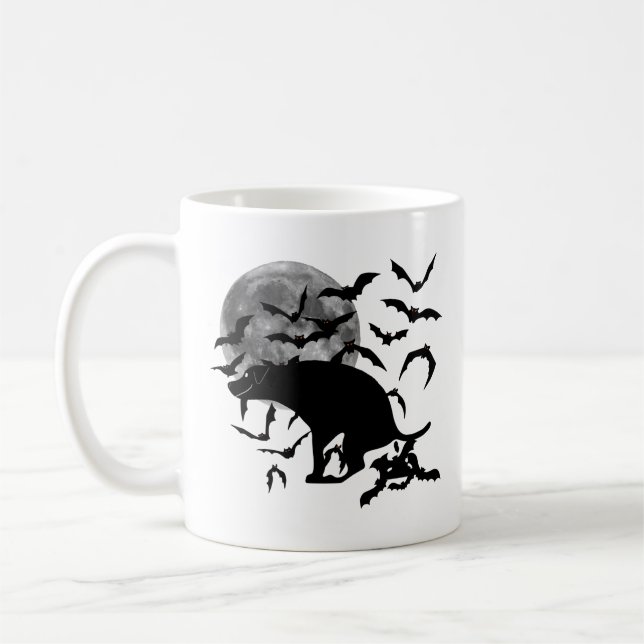 Funny Dog Pooping Bats Kaffemugg (Vänster)
