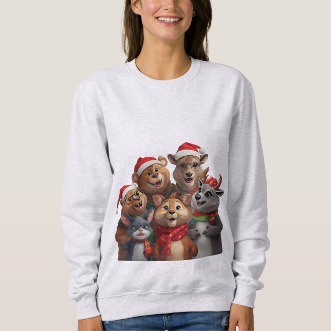 Funny Dog Trio Hoodie – Cute Animal Sweatshirt  (Framsida)