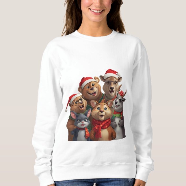 Funny Dog Trio Hoodie – Cute Animal Sweatshirt  T Shirt (Framsida)