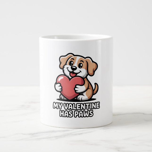 Funny Dog Valentine Gift for Dog Lovers Jumbo Mugg (Framsidan)