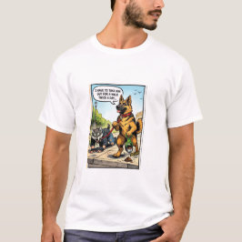 Funny Dog Walking Human Comic Graphic T-Shirt