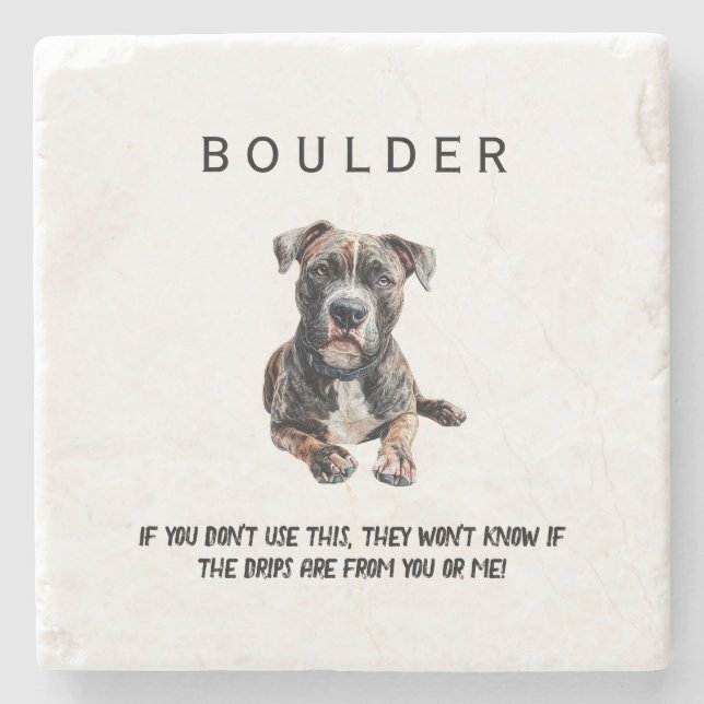 Funny Dog Watercolor Image  Stenunderlägg (Framsidan)