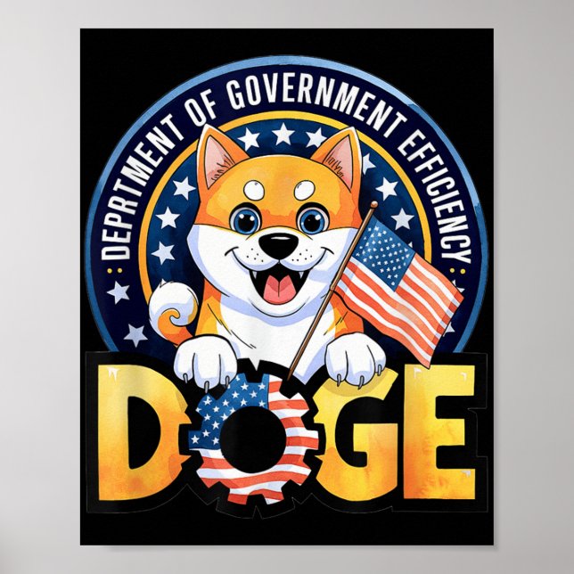 Funny Doge Crypto Meme Department of Government Ef Poster (Framsidan)