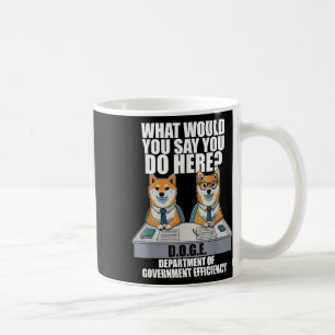 Funny Doge Meme D.o.g.e., Department of Government Kaffemugg