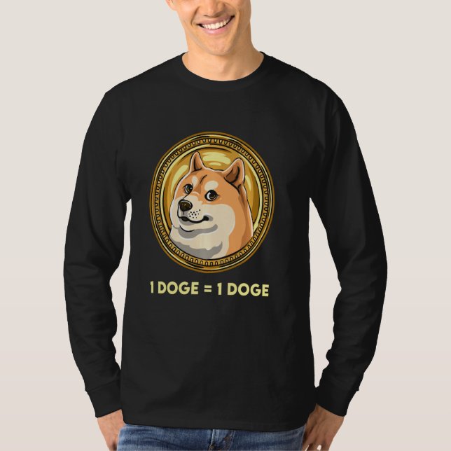 Funny Dogecoin Cryptocurrency Memine Coin 1 Doge 1 T Shirt (Framsida)