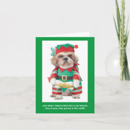 Funny Dog's Favorite Time of Year Jul Card Helgkort