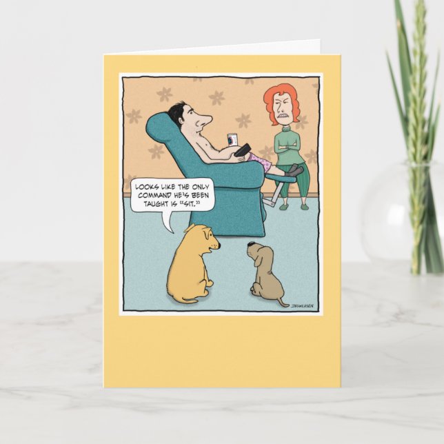 Funny Dogs Insult Sitta Guy Birthday Kort (Framsida)
