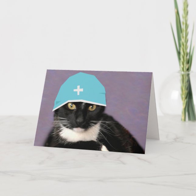 Funny Doktor Cat Surgeon kommer bra Kort (Framsida)
