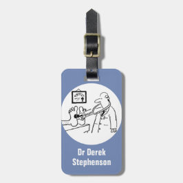 Funny Doktor Checkfeet med Stethoscope Bagagebricka