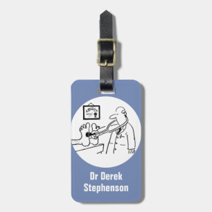 Funny Doktor Checkfeet med Stethoscope Bagagebricka