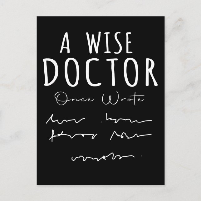 Funny Doktor Handwrite Humor Nurse Life Vykort (Framsida)