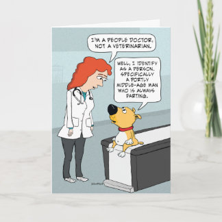 Funny Doktor och Hund Birthday Kort