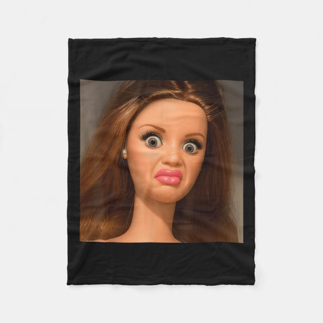 Funny Doll Face Meme Disgusting  Fleecefilt (Framsidan)