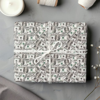 Funny dollar pattern birthday wrapping paper presentpapper