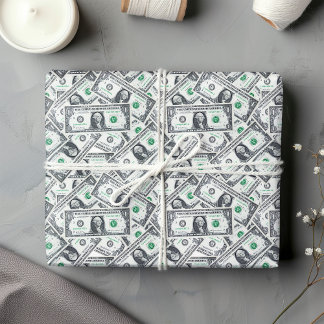 Funny dollar pattern humor wrapping paper presentpapper