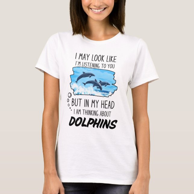 Funny Dolphin Älskare T Shirt (Framsida)