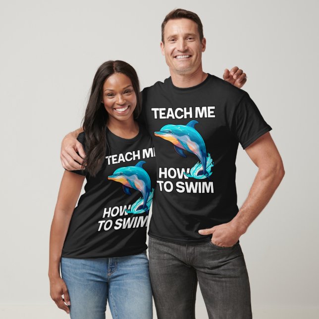 Funny Dolphin Swimming T-Shirt (Unisex)