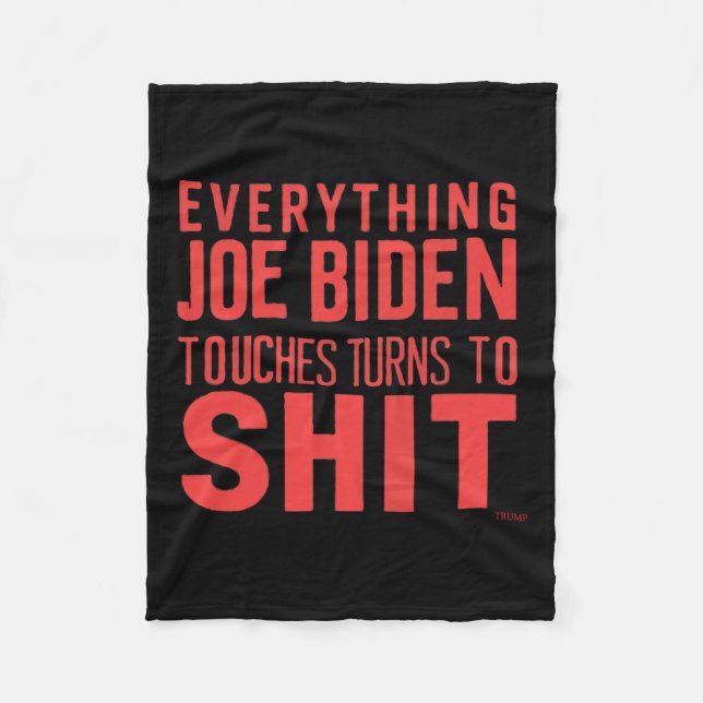 Funny Donald Trump 2024 Allt Joe Biden Touch Fleecefilt (Framsidan)