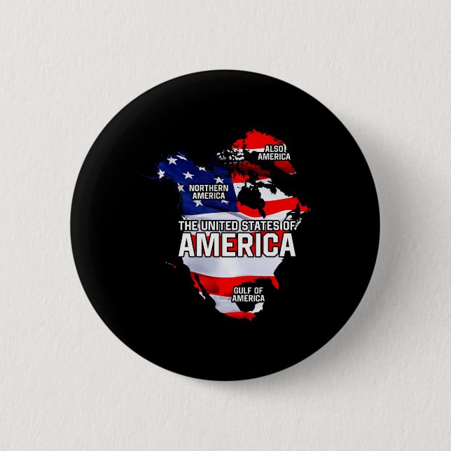 Funny Donald Trump American Flagga Kanada Grönland Knapp (Framsida)