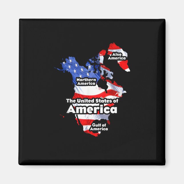 Funny Donald Trump American Flagga Kanada Grönland Magnet (Framsidan)