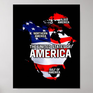 Funny Donald Trump American Flagga Kanada Grönland Poster