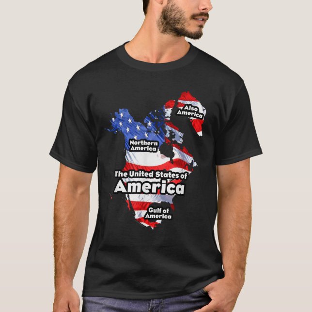 Funny Donald Trump American Flagga Kanada Grönland T Shirt (Framsida)