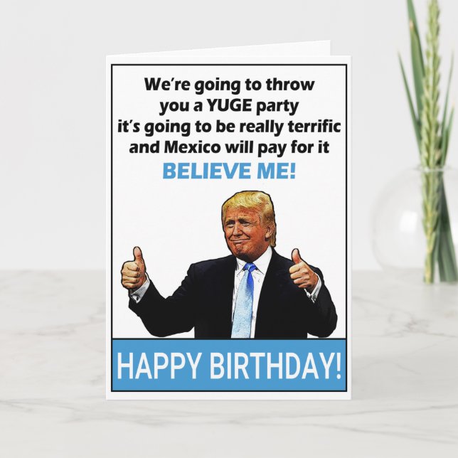 Funny Donald Trump Birthday Kort (Framsida)