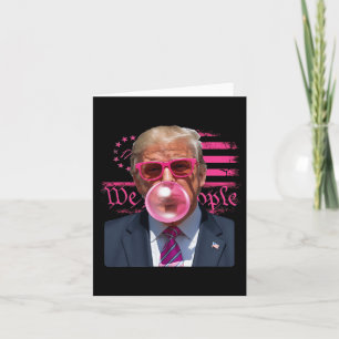 Funny Donald Trump Bubble Gum Rosa 4:e juli Ame Kort