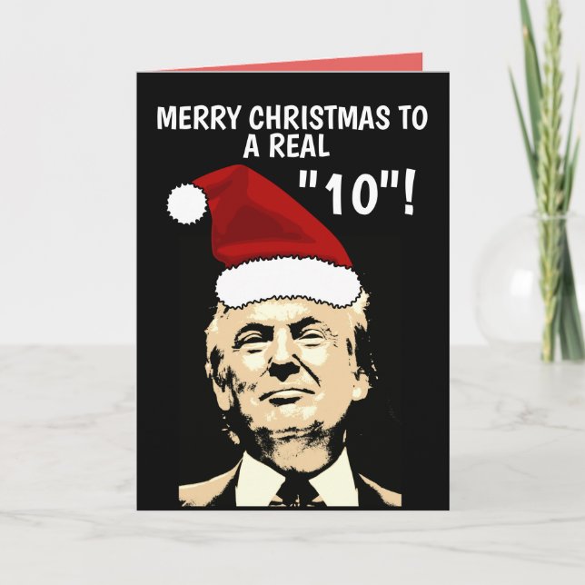 Funny DONALD TRUMP CHRISTMAS CARDS, för henne Helgkort (Framsida)