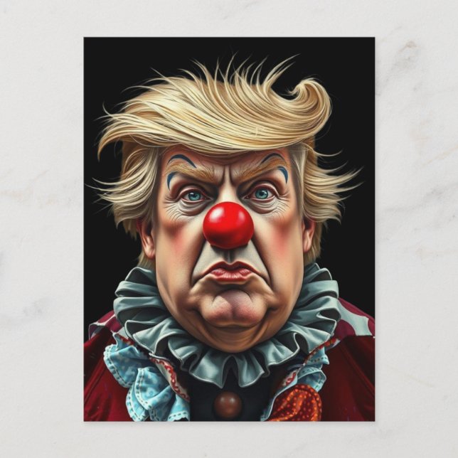 Funny Donald Trump Clown Vykort (Framsida)