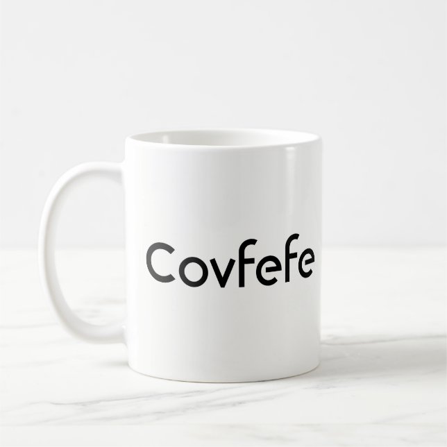 Funny Donald Trump ’Covfefe’ Kaffemugg (Vänster)