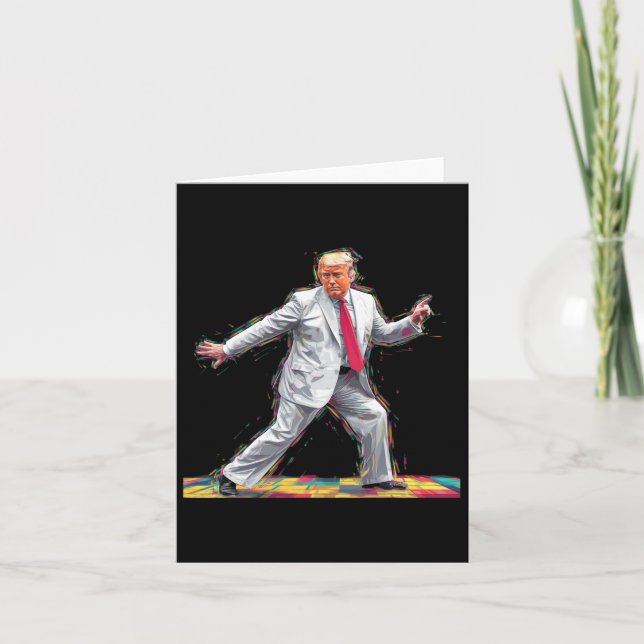 Funny Donald Trump Disco Dancing 60s 70s Presi Kort (Framsida)