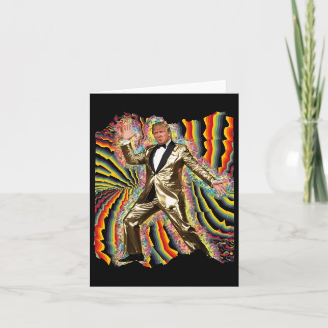 Funny Donald Trump Disco Dancing 60s 70s Presi Kort (Framsida)