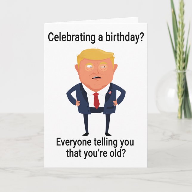 Funny Donald Trump Fake News Birthday Kort (Framsida)
