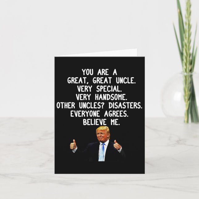 Funny Donald Trump farbror Gag Gift Konservativ Un Kort (Framsida)