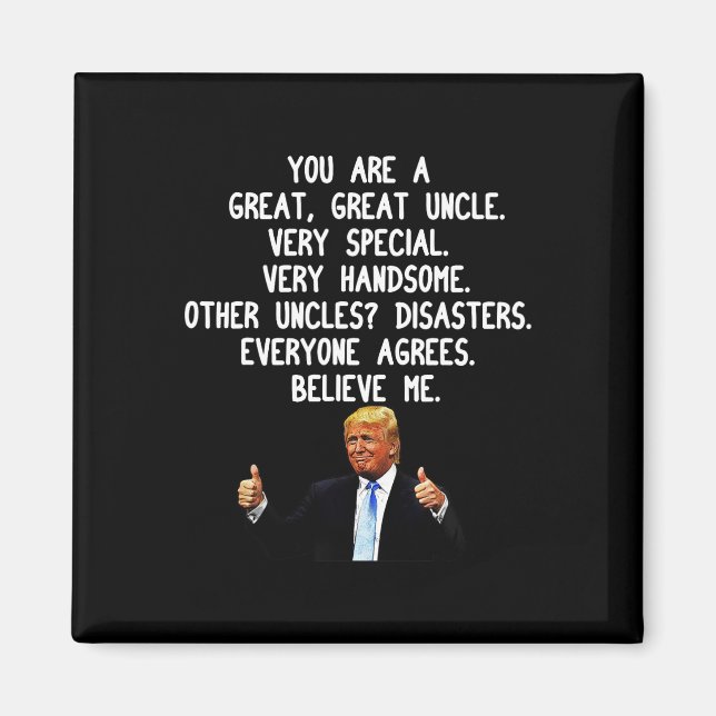 Funny Donald Trump farbror Gag Gift Konservativ Un Magnet (Framsidan)